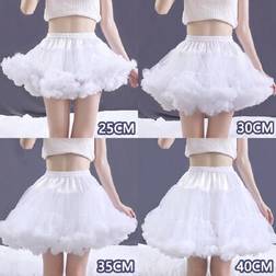 Shein Solid Color Polyester Double Layer Petticoat - Fluffy Cloud Style