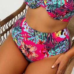 Shein Plus Size High Waist Colorful Printed Bikini Bottom