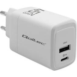 Qoltec GaN USB-A PD Adapter 45W 5V-20V 1.5-3A