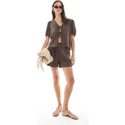 Pieces Short Co-Ord - Chocolate Brown