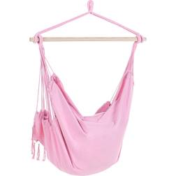 Beliani Indoor Outdoor Boho Hanging Chair Pink