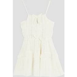 River Island Mini Girls Tiered Shimmer Beach Dress - White