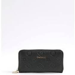 River Island Embossed Monogram Zip Around Purse - Black