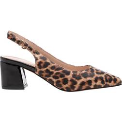 Paradox London Flynn Mid Block Heel Sling Back Court Shoes - Multi