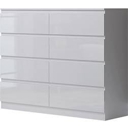 Fwstyle Modern Gloss White Chest of Drawer 110x99cm