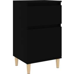 vidaXL Engineered Wood Black Bedside Table 35x40cm