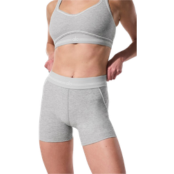 Alo 4” Alosoft High Waist Heart Throb Short - Athletic Heather Grey/White