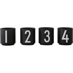Design Letters Mini Black Taza de café espresso 4pcs
