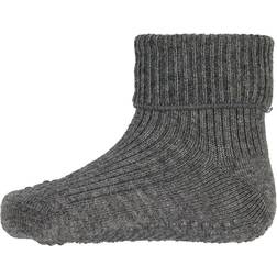 Melton Wool Socks Anti-Slip - Grey Melange (27002-140)
