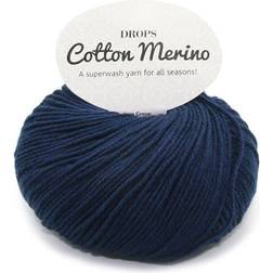 Drops Design Cotton Merino Uni Colour Marinblå 110m