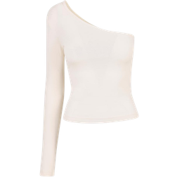Urban Classics Asymmetric Long Sleeve Top - Whitesand Black