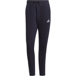 adidas Essentials Single Jersey Tapered Open Hem 3 Stripes Joggers - Legend Ink/White