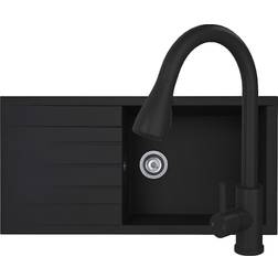 Liquida CU10BL 1.0 Bowl Black Kitchen Sink KPO11MB