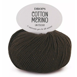 Drops Design Cotton Merino Uni Colour Brun 110m