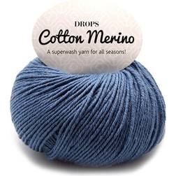 Drops Design Cotton Merino Uni Colour Jeansblå 110m