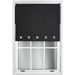 Furnished Blackout Fabric Chrome Square Eyelets 120cm x 165cm
