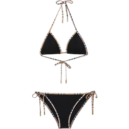 Burberry Check Trim Triangle Bikini - Black