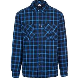Trespass Men's Fleece Lined Checked Shirt Rapeseed - Dark Blue Check