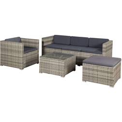 Juskys Punta Cana L - Heather Grey Lounge-Set, 1 Tisch einschl. 1 Stühle & 1 Sofas