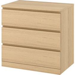 IKEA MALM White Stained Oak Kommode 80x78cm