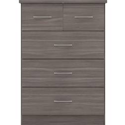 SECONIQUE Nevada 3 plus 2 Black Chest of Drawer 81x116cm