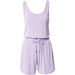 Urban Classics Modal Short Sleeve Jumpsuit - Light Purple