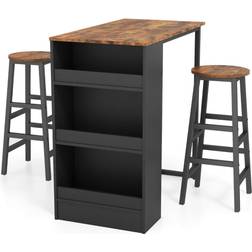 Köksbord Med 2 Pallar Bistrobord Set Barbord 49x91.5cm