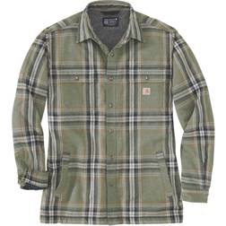 Carhartt Men's Relaxed Fit Heavyweight Flannel Sherpa-Lined Shirt - Basil