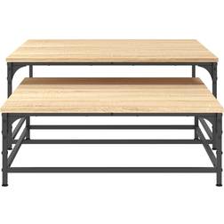vidaXL 832819 Sonoma Oak Småbord 80x80cm 2st