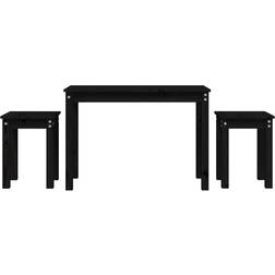 vidaXL 824982 Black Småbord 40x80cm 3st