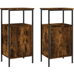 vidaXL Cabinets Smoked Oak Bedside Table 31x41cm 2pcs