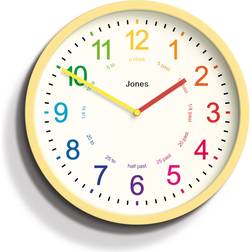 Jones Clocks Kids Analogue Wall Clock Yellow