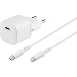 Sandstrøm 30W GaN Laddare Med USB-C Kabel 1m