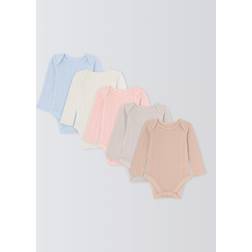 John Lewis Baby Pointelle Long Sleeve Bodysuit - Pink Multi