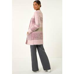 Roman Stripe Pocket Cardigan - Light Pink