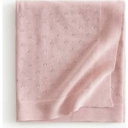 H&M Cotton Pointelle Baby Blanket Light Dusty Pink 80x100
