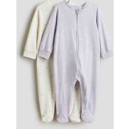H&M Baby Zip-Up Sleepsuit - Light Purple