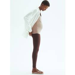 H&M Mörkbrun MAMA Träningsleggings Before After XS