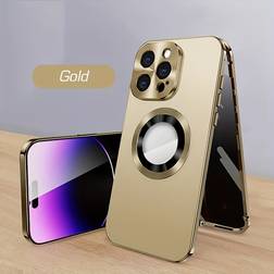Temu Privacy Magnetic Full Metal Case For iPhone