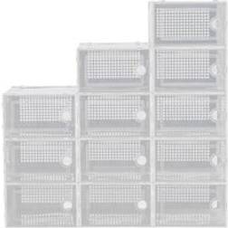Living and Home 12Pcs Plastic Stackable Storage Box Shoe Rack