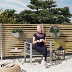 OutSunny Aluminium Armchair with Cushions 64 x 66 x 68 cm