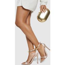 boohoo Wide Fit Hardware Ankle Detail 2 Part Heels - Beige