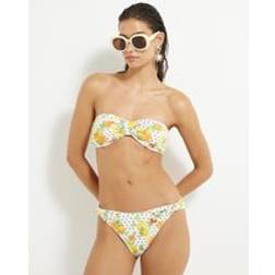 River Island Fruit Print Textured Bikini Bottoms - White