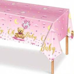 Shein Baby Pink Bear Shower Party Table 54 x 108 Inches