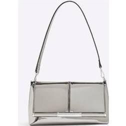 River Island Womens Silver Bar Front Clutch Bag