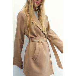 H&M Filtad Kappa Med Knytskärp - Beige