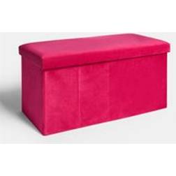 OHS Folding Ottoman Box Pink Storage Bench