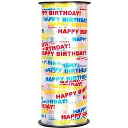 Shein Happy Birthday Printed Crimped Curling Ribbon