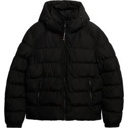 Superdry Hooded Sports Puffer Jacket - Black