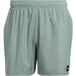 adidas Solid CLX Short-Length Swim Shorts - Silver Green/Black